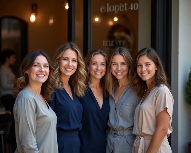 L’équipe du Salon Élégance Paris souriante devant le salon