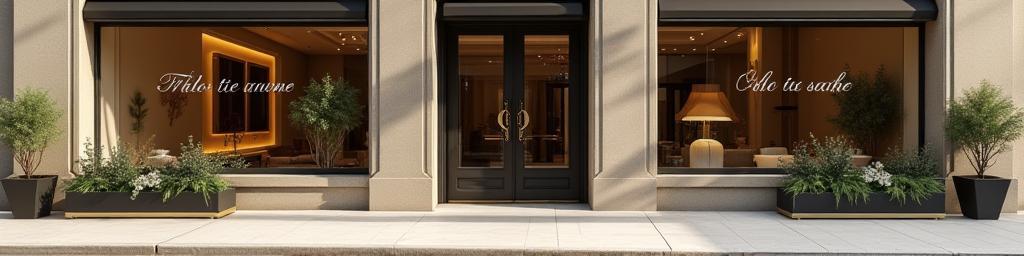 Entrée élégante du salon et pancarte