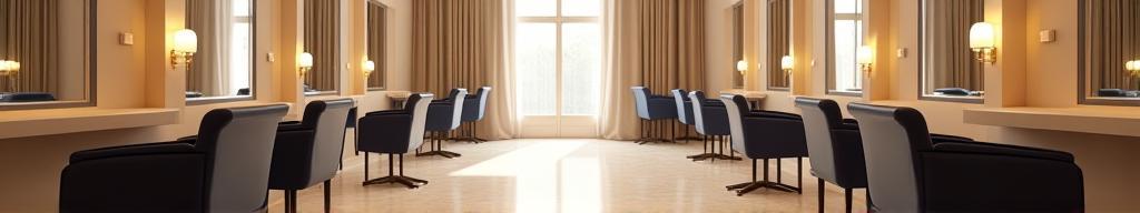 Salon confortable avec fauteuils et miroirs stylés